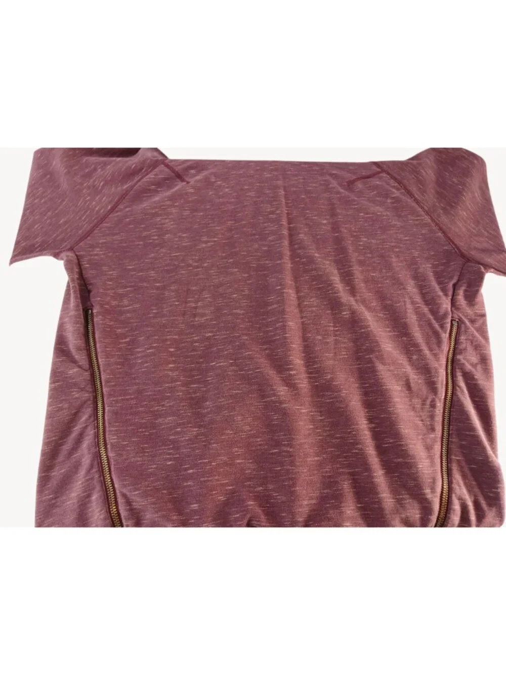 Lululemon Womens Burgundy Hoodie Om Roam Size 8 Heathered Berry Side Zippers - Picture 14 of 16